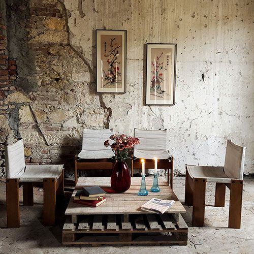 Monk Dining Chairs by Afra _ Tobia Scarpa for Molteni, 1973, Set of 4