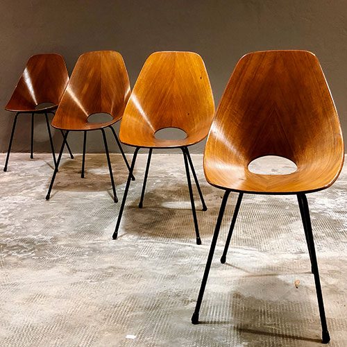 Medea Dining Chairs by Vittorio Nobili for Fratelli Tagliabue, 1954, Set of 4