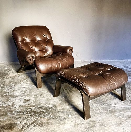 Easy Chair + Ottoman by Oddvin Rykken for Rybo Norway, 1974